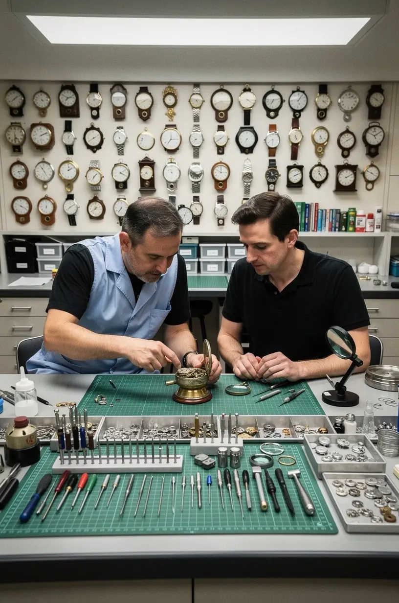 Luxury watch with visible signs of wear.